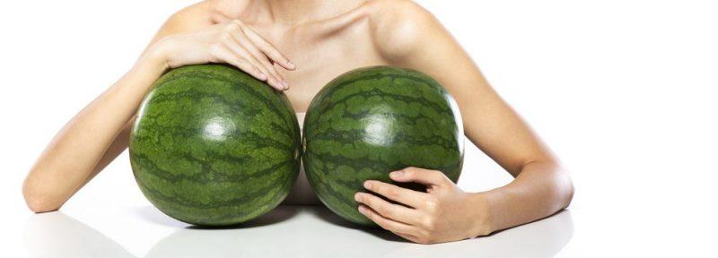 breast size comparison to fruit