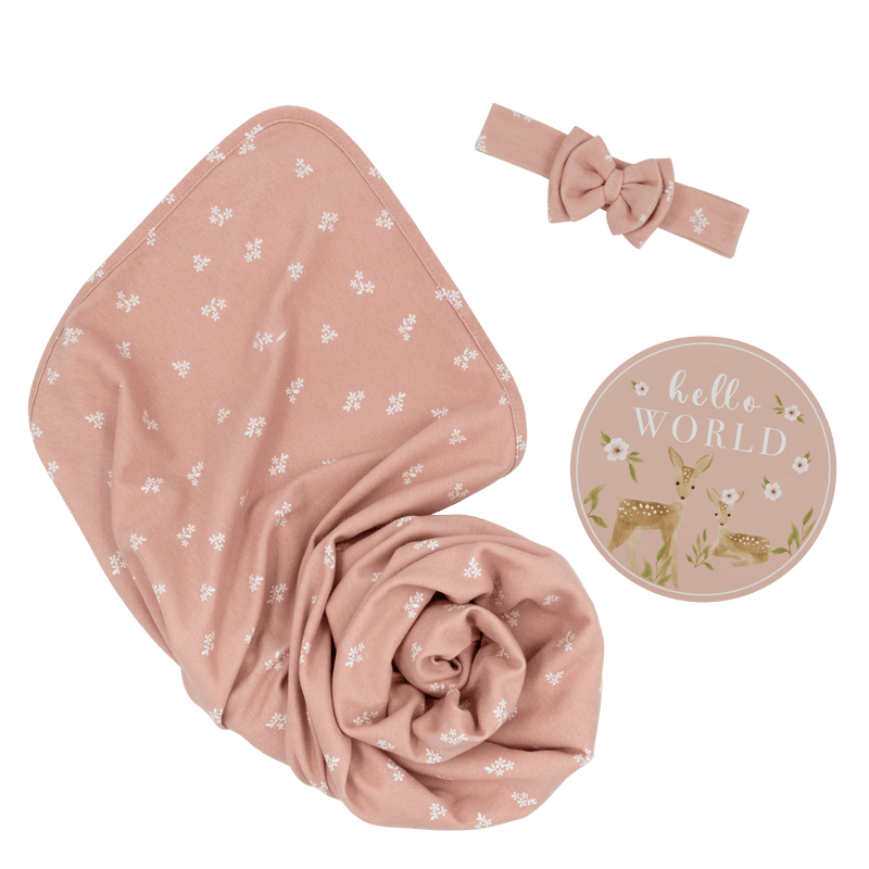 Hello World Swaddle Gift Set