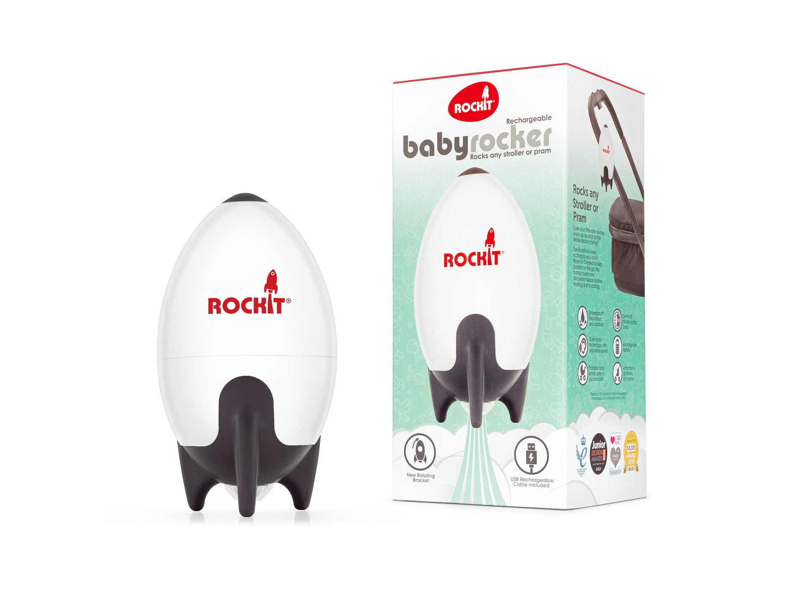Rockit Rocker Rechargeable - REFURBISHED - Gently Rocks Any Stroller or Buggy